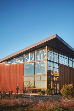 The overhang provides shade and protection from the rain.