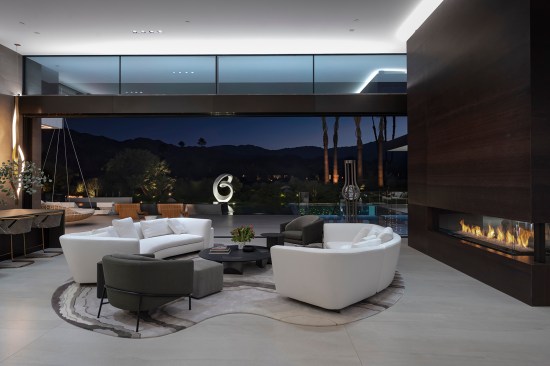 Serenity Indian Wells modern resort style desert home open air living room