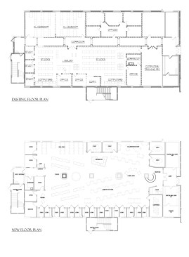 Before and After Plans of Library