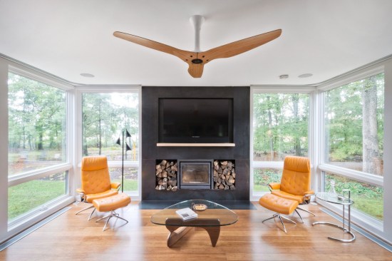 Living room with fireplace