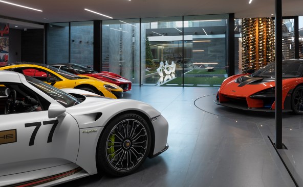 Serenity Indian Wells modern mansion luxury car collection & display museum
