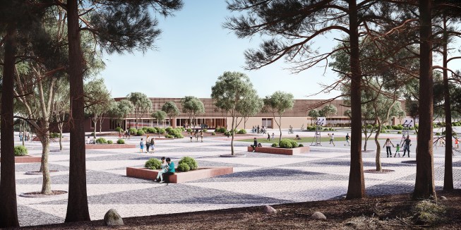 public park and entrance