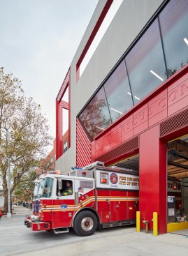 The main truck bays take up the bulk of the first floor.