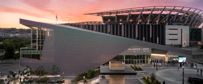 Design of the venue captures gracious circulation space on a tight urban site