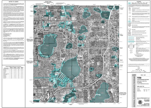 Flood insurance rate map for Orange County, Florida, effective Sept. 25, 2009