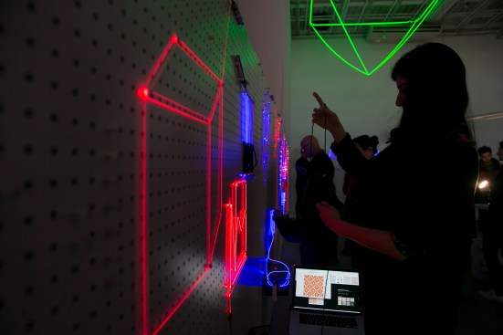 Interactive pegboard at LiTT Workshop