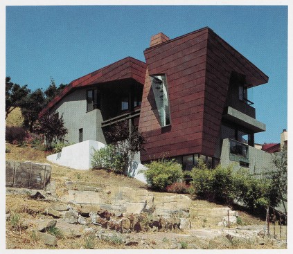 Franklin D. Israel (American, 1945-96). Drager house, Berkeley, 1994. From Aaron Betsky, Drager House (London, Phaidon, 1996), 30. Photo by Tom Bonner.