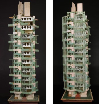 Model of St. Mark’s-in-the-Bouwerie. Unbuilt project. New York, New York. 1927-31. Painted wood. 53 x 16 x 16″ (134.6 x 40.6 x 40.6 cm)