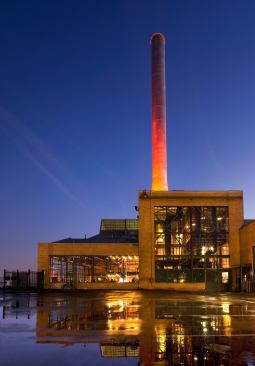 Architectural photographs of The Boilerhouse Restaurant at Ford Point, Richmond, California.
