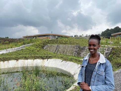 MASS landscape designer Joe Christa Giraso amidst the Fossey native plant nursery .