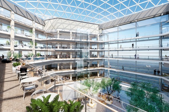 Rendering of Soundport Headquarters for Ferring Pharmaceuticals, Copenhagen.