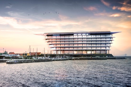 Rendering of Soundport Headquarters for Ferring Pharmaceuticals, Copenhagen.