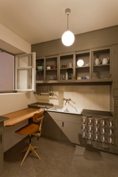 Frankfurt Kitchen from the Ginnheim-Höhenblick Housing Estate, in Frankfurt am Main, Germany, designed by Margarete Schütte-Lihotzky between 1926 and 1927.