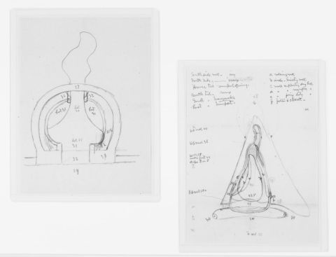Frederick Law Olmsted, pencil sketch diagrams of U.S. Capitol grounds planting (ca. 1877)