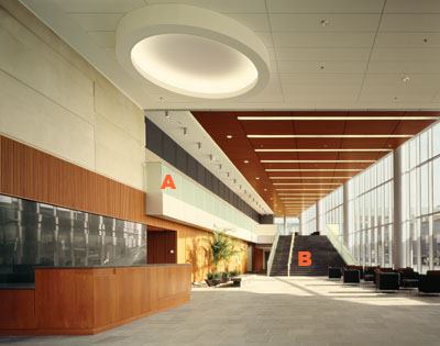 A-SatinTech glass  Bendheim 
bendheim.com Off ered in varying levels of translucency  •Diffuses light through a matte finish  • Color and pattern options available  • Permanently etched  •Tempered or laminatedglass options  B-Inca Gray honed stone  Stone Source 
stonesource.com Suitable for heavy commercial traffic  •Stock finishes include Scarpaletto, honed, and chiseled  • Other finishes can be custom ordered  • Stock slabs measure 12 inches by 24 inches  • Suitable for interior and exterior wall applications, floor, pavers, and certain countertop applications