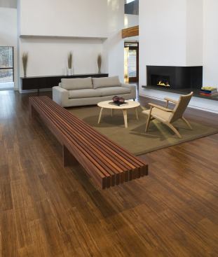 Smith & Fong. Plyboo Strand FSC-certified bamboo plywood and flooring are urea formaldehyde-free and carry Indoor Advantage Gold (plywood) and FloorScore (flooring) certifications. Plywood panels come in 3/16-, 1/2-, and 3/4-inch thicknesses; the flooring comes in 3/8- and 9/16-inch thicknesses. Both are available in Havana, Sahara, and Neopolitan finishes. www.plyboo.com. Booth #461.