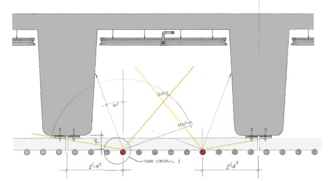 Section, coffer sketch, Gateway Arch Museum and Visitor Center