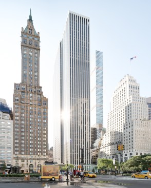 The 1968 Edward Durell Stone-designed General Motors Building, a 50-story project that gained extra floors because the developers also built a public plaza and arcade