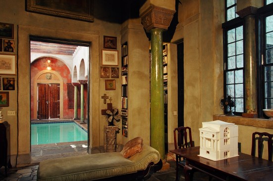 George's house, which features an arcaded atrium with a swimming pool