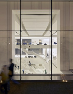 Entry exterior, night