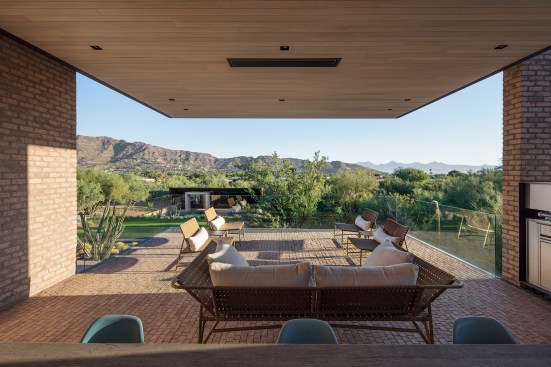 Pioneer Masonry was responsible for installing the brickwork that lines outdoor areas from the main house down to the pool house.