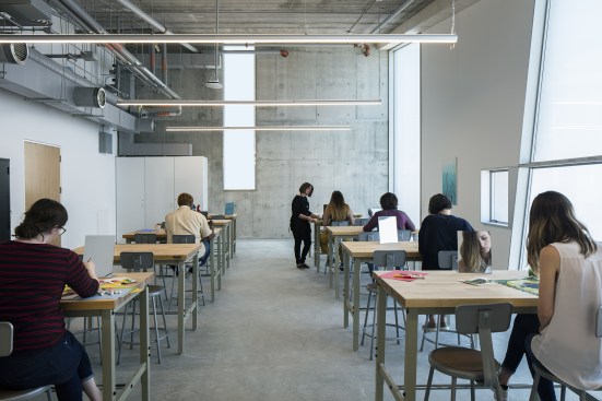 Second-floor drawing and design studio, looking north