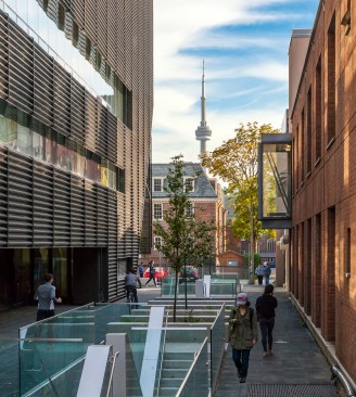 Pedestrian path, called the “Student Laneway,” lining west façade