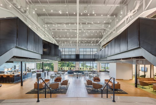 The DSK team transformed a 1950s gymnasium into the multipurpose Grayson Student Center.