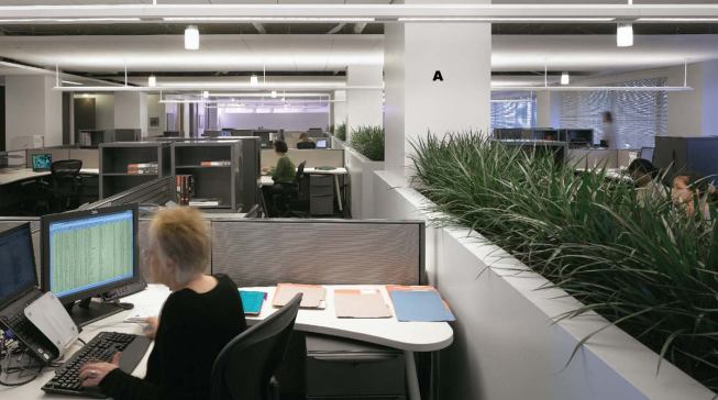 A  EcoSpec eggshell latex paint Benjamin Moore 
www.benjaminmoore.com Acrylic latex semigloss enamel  Low odor and low VOCs  Spatter resistant  Creates a smooth and washable surface  Suitable for commercial and residential interiors  Water cleanup  Best performance is on new or previously painted plaster and masonry or primed or previously painted wood or metal  Quick return to service