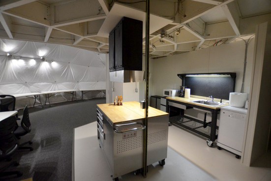 Kitchen in the HI-SEAS dome habitat
