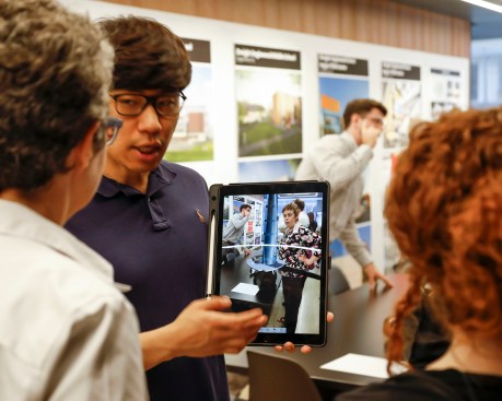 Photos from a digital design training event at Gensler's New York office