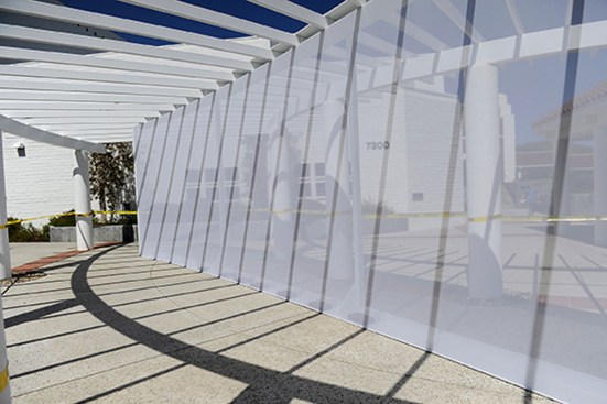 Irwin's scrim test for his initial Hirshhorn idea, which was performed at Cuesta College in San Luis Obispo, Calif.