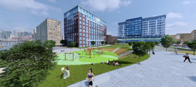 Renderings of the Hoboken Resist, Delay, Store, and Discharge project
