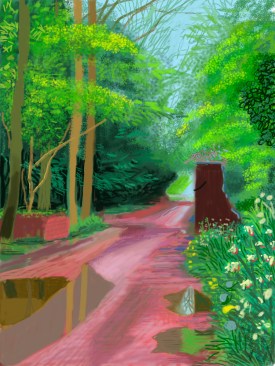 "The Arrival of Spring in Woldgate, East Yorkshire in 2011 (twenty eleven)-11 May" (2011), iPad drawing printed on paper 55 x 41 1/2"