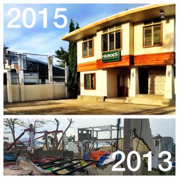 The site, before and after