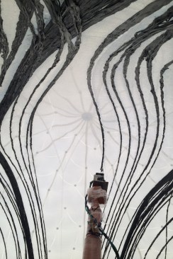 The on-site robotic fiber placement of reinforcement fibers with parallel distribution.   