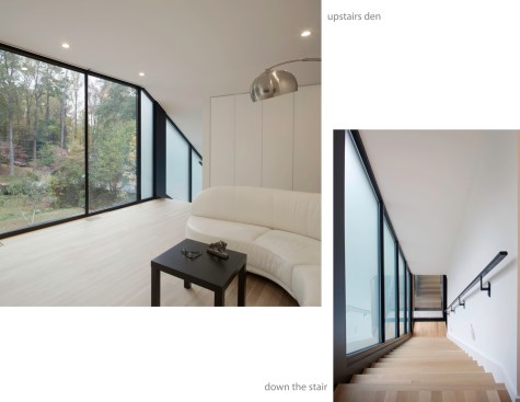 Upstairs den (left) and stair (right)