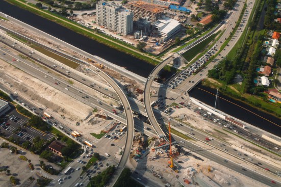 An overpass project on Interstate 595 in Florida