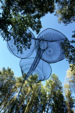 One of Echelman's early works, “Trying to Hide with Your Tail in the Air,” was completed in 1998 and located in Vilnius, Lithuania.