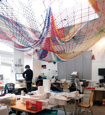 Echelman's studio in Brookline, Mass.