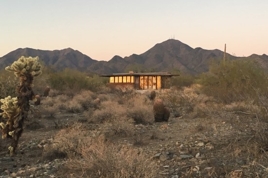 Japanese House, one of the student shelters at Taliesin West