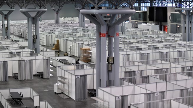Javits Center in New York, converted into an overflow hospital