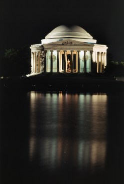 The Jefferson Memorial lighting scheme in the early 1970s.