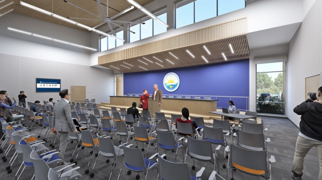 Interior, Jefferson Union High School District Office and Adult School, Daly City, Calif.