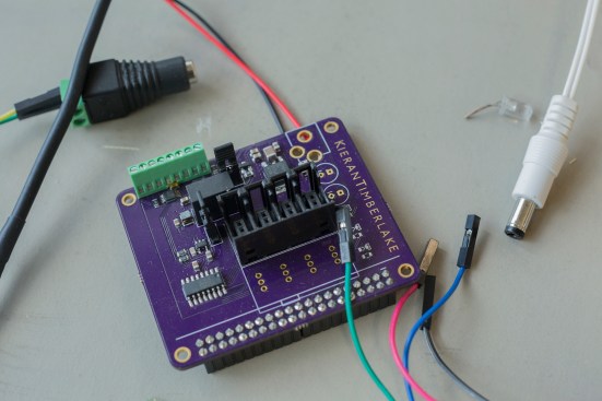 An interface board, which connects the office’s wireless sensors measuring temperature and humidity levels to the network