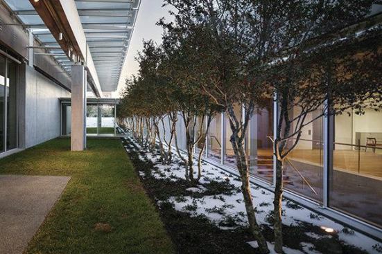 Courtyard, with view to the glazed passage connecting the south and west galleries.