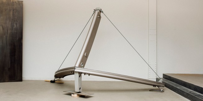 A cast-aluminum strut for the façade of the firm's forthcoming U.S. Embassy, in London.