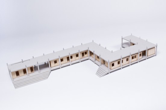 Constructed in 2017, the Ladakh dental clinic is composed of a modular concrete frame and lightweight honeycomb sandwich modules that are designed to be easily installed and perform like disaster relief pavilions.