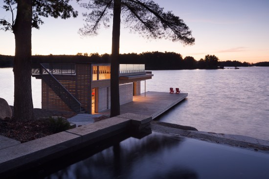 Lake Muskoka Boathouse. Port Carling, Ontario. Turkel Design