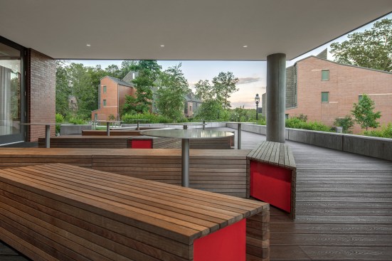 The sheltered deck of the Commons Building